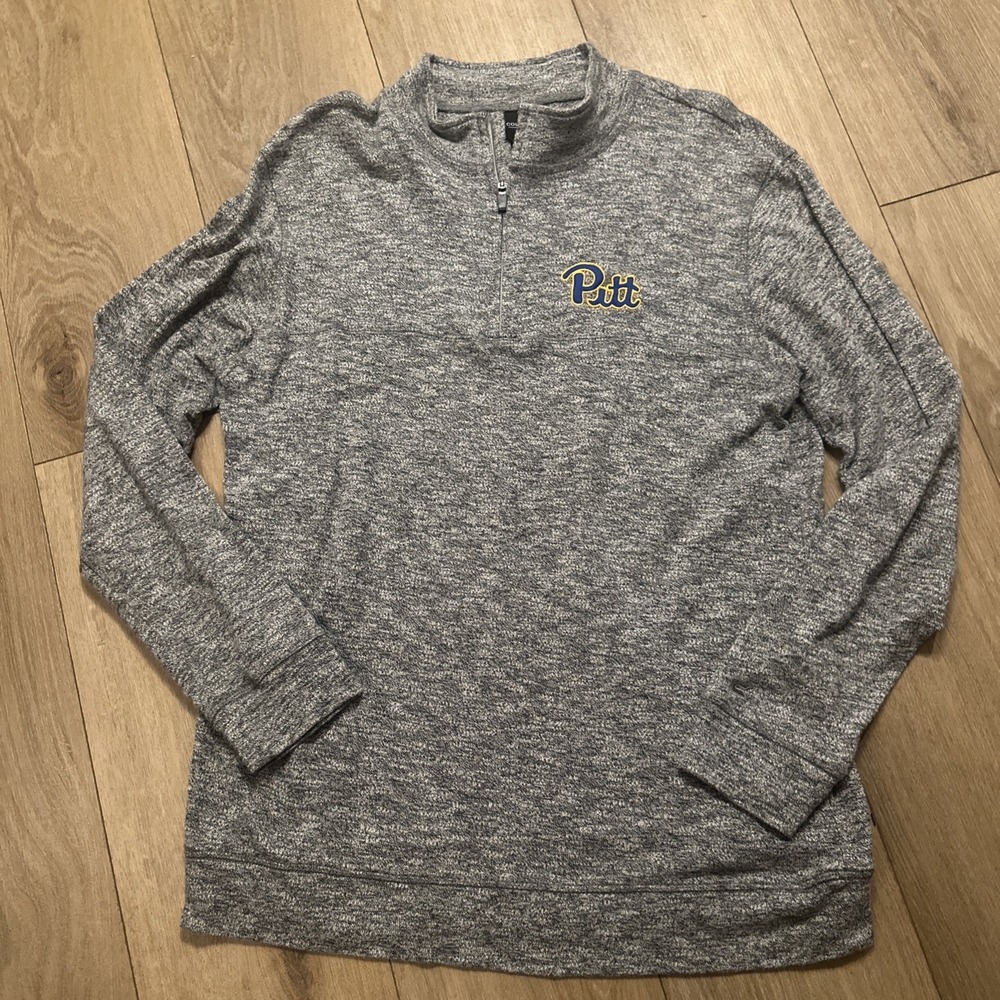 Pittsburgh Pitt Panthers Colosseum 1/4 Zip LS Athletic Shirt Men's L Heather